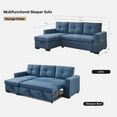 thumbnail image 5 of Mammoth 92" Modular Convertible Sleeper Sectional, Modern Fabric Sofa with Reversible Storage Chaise, Blue, 5 of 20