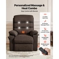 thumbnail image 4 of VEVOR Power Lift Recliner Chair, Dual Motor Medium Lift Chair with Heat and Massage for Elderly, Position Adjustable, Remote Control, Chenille Fabric, Brown, 4 of 9