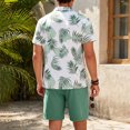 thumbnail image 4 of JFOPQVSM European and Men's Printed Casual Sports Short Sleeved Shirt Shorts Set Two Piece Outfits for Men, 4 of 7