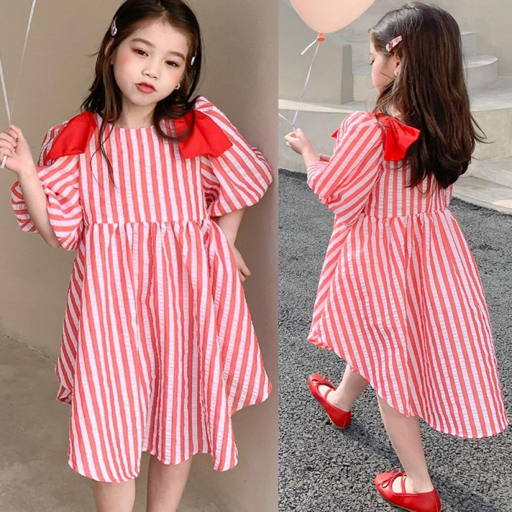 Korean striped dress discount