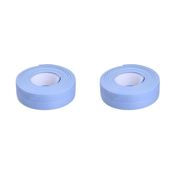 Moyic Tiras de sellado Adhesivo de pared a prueba de moho Cinta autoadhesiva fuerte antimoho Cocina Fregadero Estufa Encimera 3.2m * 2.2cm 3.2 m * 2.2 cm azul 2piezas