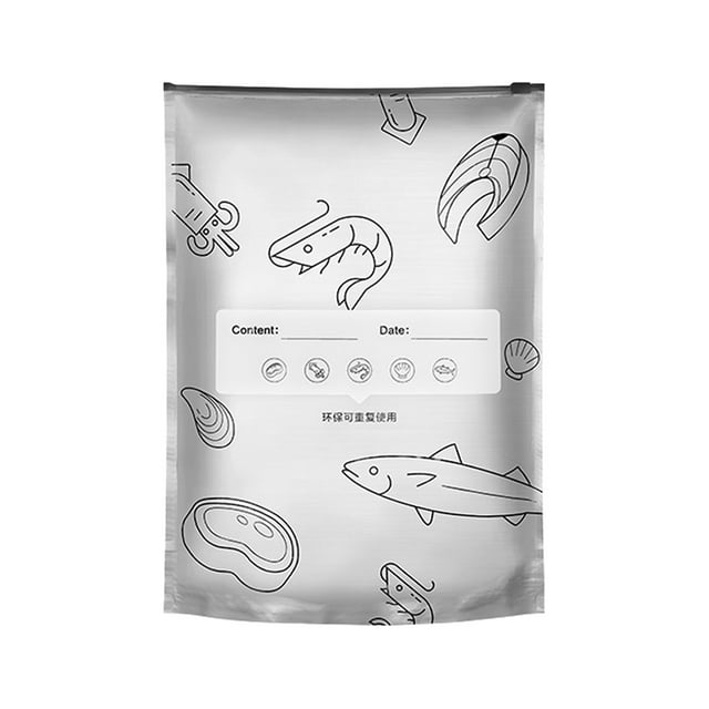 Reusable Aluminum Vacuum Sealable Storage Pouches for Long Term Food Preservation with Label Area and Secure Zipper Lock 10PCS