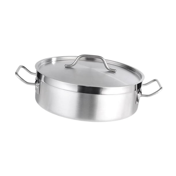 Olla de acero inoxidable para cocina de inducción con tapa fácil de limpiar 28cm