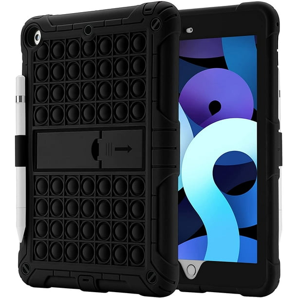 Funda para iPad 6.ª generación/5.ª generación (9,7" versión 2018/2017)/iPad Air 2/iPad Air 1.ª generación/iPad Pro 9.7" Funda a prueba de golpes con portalápices (negro) brillar Electrónica