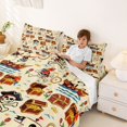 thumbnail image 3 of Castle Fairy Cute Pirate Skeleton Bed Sheets 4-Piece,Treasure Chest Sailor Parrot Pattern Full Size Sheets,Cream Blue,1 Fitted Sheet,1 Flat Sheet and 2 Pillowcases, 3 of 6