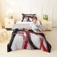 thumbnail image 4 of Homewish Red Black Circle Twin Comforter Sets,Modern Abstract Bedding Set,Light Gray Reversible,2 Pieces,1 Comforter and 1 Pillowcase, 4 of 7