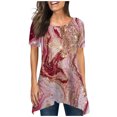 thumbnail image 1 of Blouses à Manches Courtes pour Femmes Mode Été Ample Imprimé Col Rond T-Shirt Manches Courtes Blouse Décontractée T-Shirts d'Été pour Femmes Blouse Manches Courtes T-Shirts d'Été pour Femmes, 1 of 5