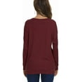 thumbnail image 5 of JuneFish Women Long Sleeve Shirts Casual Tops Dressy Blouses Loose Tunic with Pockets, 5 of 6