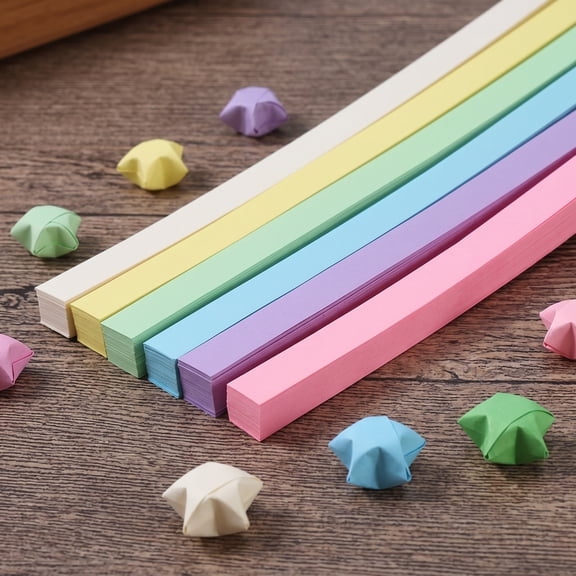 1620 PCS Star Origami Paper Strips - 6 Colors for DIY Handcrafts & Decoration