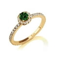 thumbnail image 2 of 1.50 carat Round Cut Round and Diamond Halo Engagement Ring in 10k Yellow Gold, 2 of 2