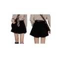 thumbnail image 3 of Womens Corduroy Pleated Casual Wide Leg Shorts for Women High Waist Comfortable Summer Bottoms Black L, 3 of 7