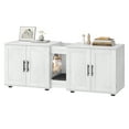 thumbnail image 1 of Bingirl Cat Litter Box Enclosure for 2 Cats, Double Room Hidden Furniture with Scratching Pad, 1 of 7
