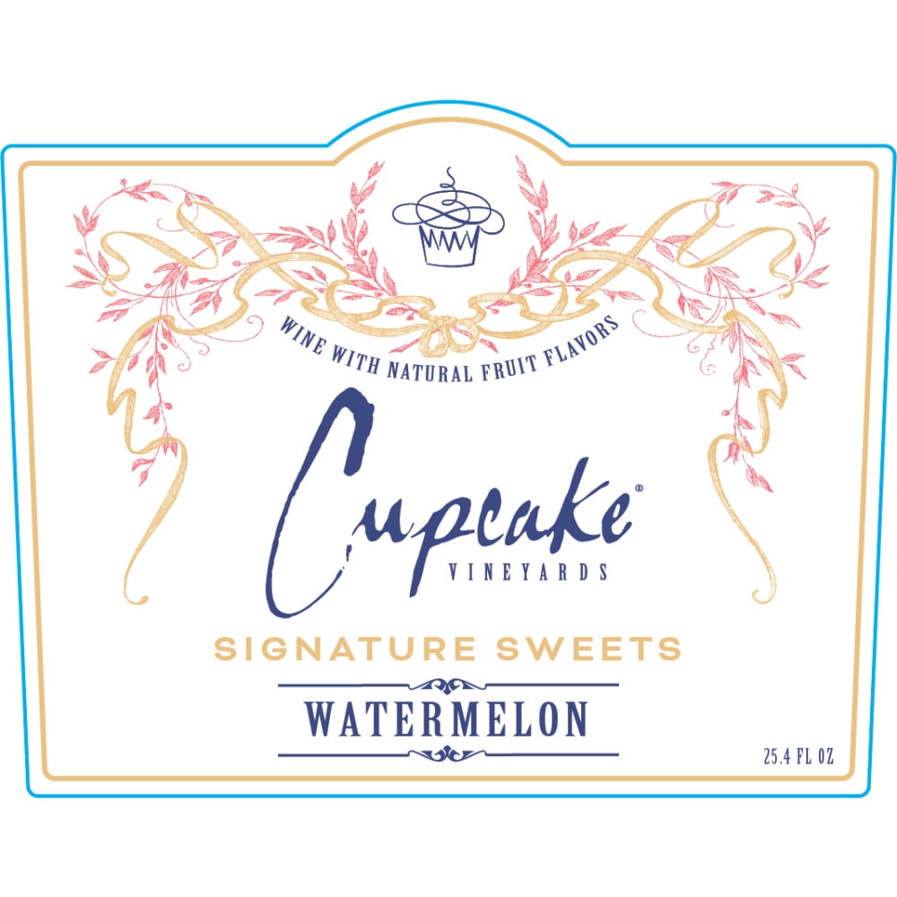 Cupcake Vineyards Signature Sweets Watermelon Moscato Flavored Wine Italy, 750 ml Bottle, 6% ABV