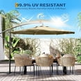 thumbnail image 2 of Bingirl 10FT Offset Umbrella with Cross Base with 360-degree and Rotation Infinite Tilt for Deck Pool Garden BackyardBeige, 2 of 7