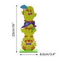 thumbnail image 3 of FAMTKT Easter Bunny Wooden Easter Wooden Decorations Easter Tabletop Decor for Spring Easter Home Table Centerpieces Party Room Office Tiered Tray Decor, Spring Savings, 3 of 9