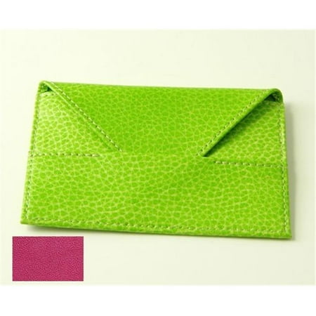 Budd Leather Pebble - Budd Leather 290316-25 Pebble Grain Leather Business Card Envelope - Pink