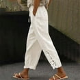 thumbnail image 5 of Uqiangy Capri Linen Pants For Women Summer Pants For Women Women's Pants & Capris Womens Seersucker Pants Capris Pants For Women Summer Pants For Women 2025 Linen Pants For Women Beige 2XL, 5 of 8