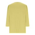 thumbnail image 4 of Otntypg Womens 3/4 Sleeve Tops Plus Size Casual Scalloped V Neck Tunic T-Shirts Loose Oversized Dressy Basic Pullover Blouse Trendy 2025 Fall Outfit Clothes Yellow#04 M, 4 of 8