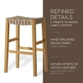 thumbnail image 3 of Maven Lane Emerson Bar Stool, Weathered Natural with Avanti Bone Vegan Leather, Set of 2, 3 of 6