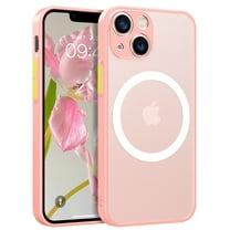 DUEDUE iPhone 13 Mini Case 5.4", Compatible With MagSafe, Magnetic Slim Matte Shockproof Case for iPhone 13 Mini- Pink