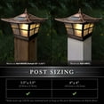 thumbnail image 2 of Classy Caps Ambience Solar Post Cap - Fits 3.5"x3.5" and 4"x4" Posts - Lit Candle Effect - Electroplated Copper, 2 of 10