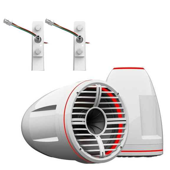 Wet Sounds REV 10 HD 10" Horn Loaded Compression Driver Tower Speakers with XW Grills & Swivel Surface Mounts, 300 Watts RMS, White, Pair