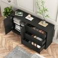 thumbnail image 3 of Vastcury 57" 2 Door Sideboard Buffet Cabinet with Storage, Modern Kitchen Buffet Storage Cabinet with 3 Drawers, Black, 3 of 10
