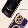 thumbnail image 2 of for iPhone 12 Pro Max Case [Support for Magsafe] Love Heart Pattern Magnetic Plating Electroplate Luxury Elegant Case Camera Protector Soft Shockproof Protective Corner Back Cover -Purple, 2 of 12