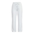 thumbnail image 6 of TEAJOPSUU Scrub Pants for Women Strethcy Solid Color Elasitc Waist Multi-Pockets Caregiver Pants Work Nurse Pants White, 6 of 8