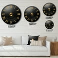 thumbnail image 4 of Designart "Serenading Tunes on Black and Gold Vinyl II" Music Oversized Wall Clock, 4 of 6