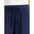 thumbnail image 3 of Time and Tru Women's and Women's Plus Wide Leg Linen Blend Pants, 29" Inseam, Sizes XS-4X, 3 of 5