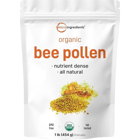 Micro Ingredients Organic Bee Pollen Granules, 1 lb | Fresh Harvest, Source of Vitamin B, Minerals, Protein & Antioxidants