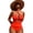 Orange, variant on Women's One Piece Swimsuit Halter Neck Ruched Tummy Control Slimming Swimwear Cutout High Cut Bathing Suit for Beach