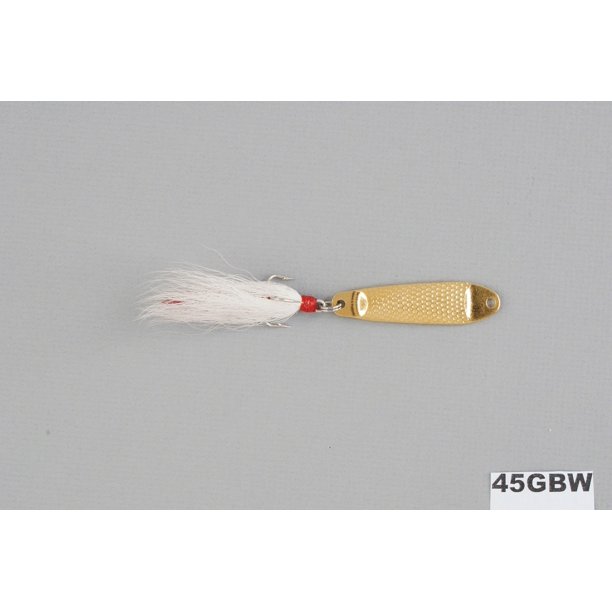 Hopkins 45GBW Shorty Hammered Spoon w/Bucktail Treble, 2 1/4", 1/2 oz