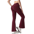 thumbnail image 4 of FLEXVIBE Womens Flare Leggings for Yoga Workout Polyester High Waist Stretch Bootcut Pants with Cargo Pockets,Burgundy,US Size XL, 4 of 10