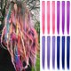 thumbnail image 1 of ECOCHARMS 12 piezas de extensiones de cabello con clip de lavanda, color rosa, morado y azul, extensiones de cabello liso para mujer, multicolor, reflejos de fiesta, postizos, 1 of 5