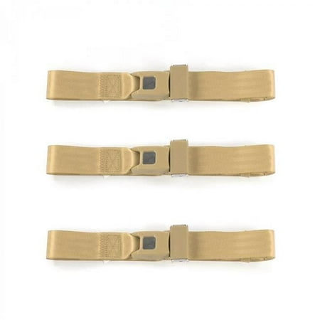 Standard 2 Point Tan Lap Bench Seat Belt Kit with 3 Belts for 1962-1980 Triumph Spitfire