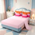 thumbnail image 3 of Erosebridal Line Geometric Print 7pcs Queen Bedding,Mid-Century Lines Bedding Comforter Set Queen,Pink Reversible, 3 of 7