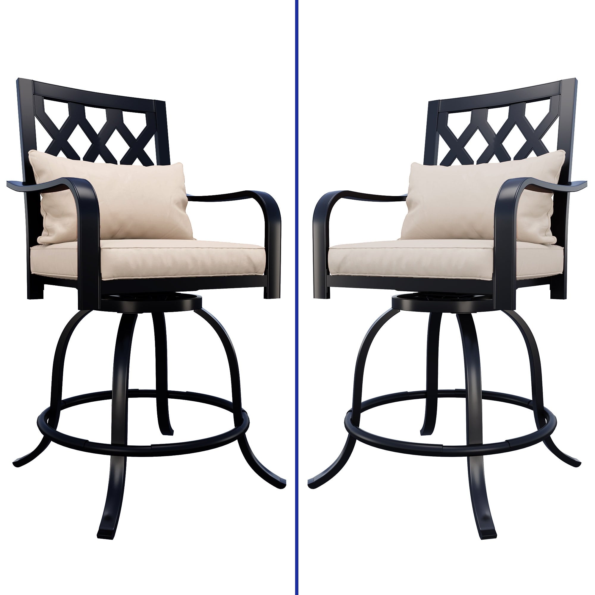 Uforic Outdoor Swivel Chairs Set of 2, Outdoor chairs, Versatile Chairs with 360° Swivel, thick cushion, and All-weather Material, Ideal for Patio, Backyard, Garden, and Porch, White