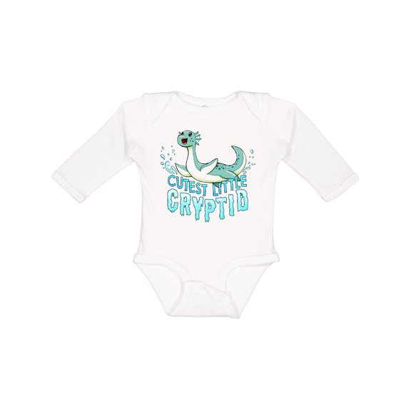 Inktastic Cutest Little Cryptid Loch Ness Monster Boys or Girls Long Sleeve Baby Bodysuit