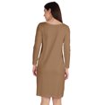 thumbnail image 5 of Inkmeso Knee Length Plain Dress Long Sleeve Boat Neck Tshirt Dress For Women, 5 of 7