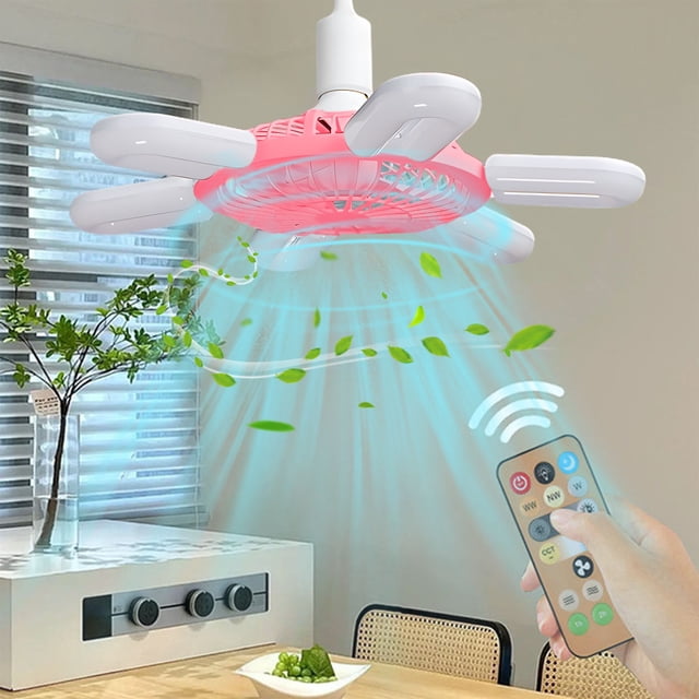 Summer Saving Deals!Propeller Ceiling Fans With Lights And Remote,,E27 Screw Mouth Fan Light Ceiling Fan Light Intelligent Remote Control Living Room Bedroom Dining Room Fan Small Pendant Light