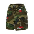 thumbnail image 4 of Youmylove Women Camo Cargo Skirt High Split Button Ripped Hem Camouflage Mini Skirts With Pockets Casual Versatile Beach Trendy, 4 of 7