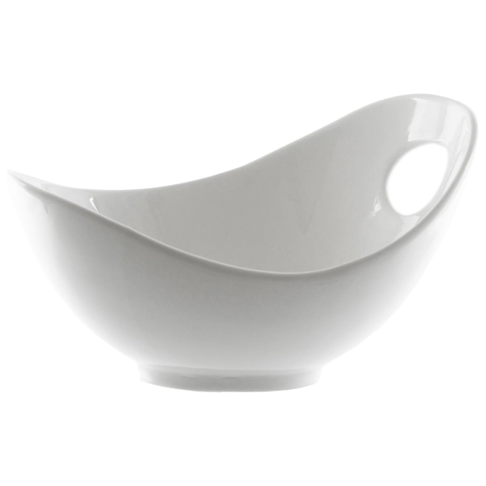 10 Strawberry Street Whittier Fruit Bowls with Cut Out Handle, Set of 2, White