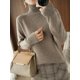thumbnail image 3 of Moda básica Otoño Invierno suéter de lana Merino cuello simulado jersey de Cachemira Color sólido suave ropa de manga larga Tops, 3 of 5