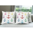 thumbnail image 6 of Ambesonne Anchor Throw Pillow Cover 4 Pack, Colorful Marine, 18", Multicolor, 6 of 7