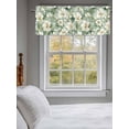 thumbnail image 3 of White Floral Valances for Windows Watercolor Flower Sage Green Background Kitchen Valance Curtain Rod Pocket Small Curtains for Cafe Bathroom Laundry Basement 60" x 18", 3 of 8