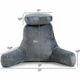 thumbnail image 2 of Gymax Reading Pillow TV Bed Rest Memory Foam with Arms Rests Neck Roll Back Support, 2 of 10