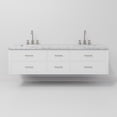 thumbnail image 5 of Castor 72 in W White Double Bath Vanity, Carrara Marble Top, and Faucet Set, 5 of 10