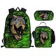 thumbnail image 1 of Set de mochila de nailon con dibujos animados de dinosaurios para niños, escuela, 3 unidades, 1 of 1